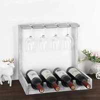 NEX™ Wood Wine Bottle Holder with Glass Rack