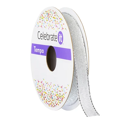 3/8" Metallic Wired Ribbon By Celebrate It® Tempo™