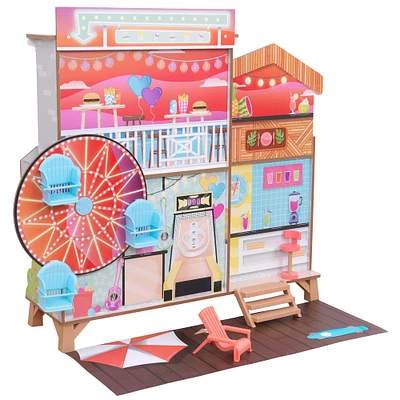 KidKraft Ferris Wheel Fun Beach House Wooden 360-Play Dollhouse