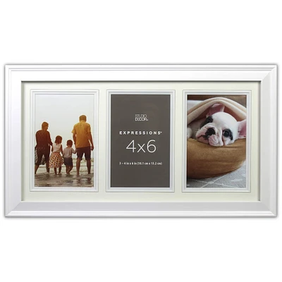 3 Opening White 4" x 6" Collage Frame, Expressions™ by Studio Décor®