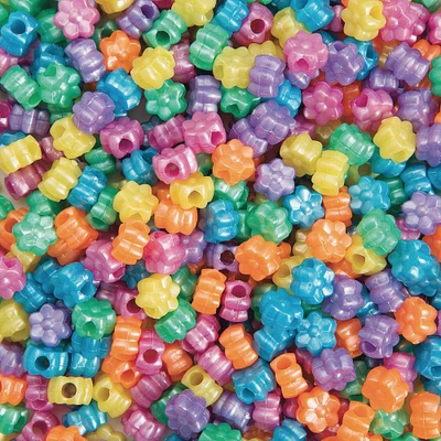Color Splash!® Plastic Flower Pony Beads, 9mm