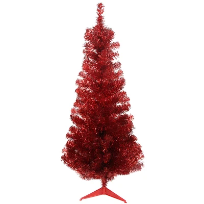 4ft. Unlit Red Tinsel Artificial Christmas Tree