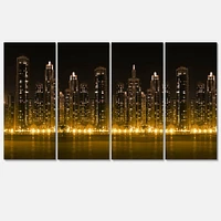 Designart - Modern City with Illuminated Skyscrapers