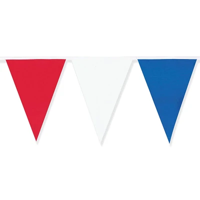 120ft. Patriotic Red, White & Blue Outdoor Pennant Banner