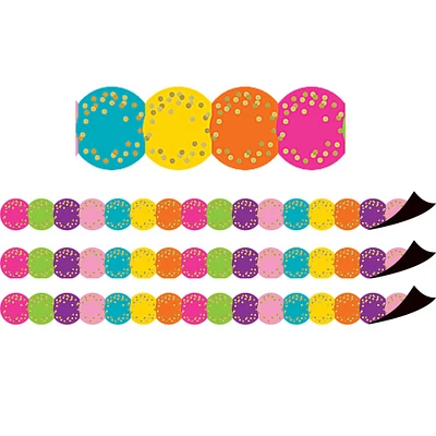 Teacher Created Resources Confetti Circles Die-Cut Magnetic Border, 72ft.