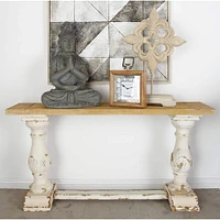 White Vintage Wood Console Table