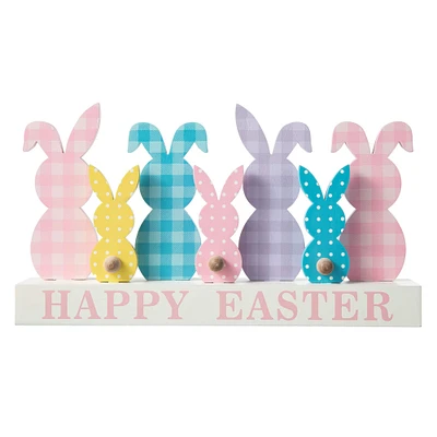 Glitzhome® 11.75" Easter Wooden Bunny Family Table Décor