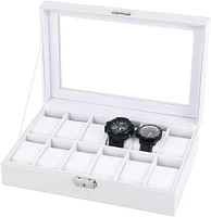 Daisy White Dozen Leather Watch Box