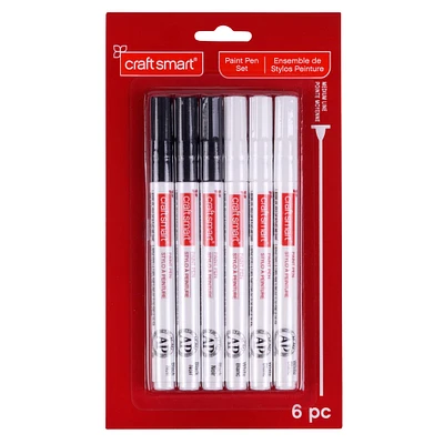 12 Packs: 6 ct. (72 total) Black & White Paint Pen Set by Craft Smart®