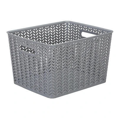 Simplify 13.75" Large Herringbone Storage Bin