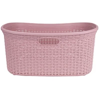 Mind Reader 10.5'' Pink Laundry Basket with Cutout Handles