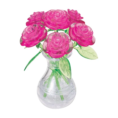 BePuzzled® Original 3D Crystal Puzzle™ Pink Roses in a Vase 47 Piece Puzzle