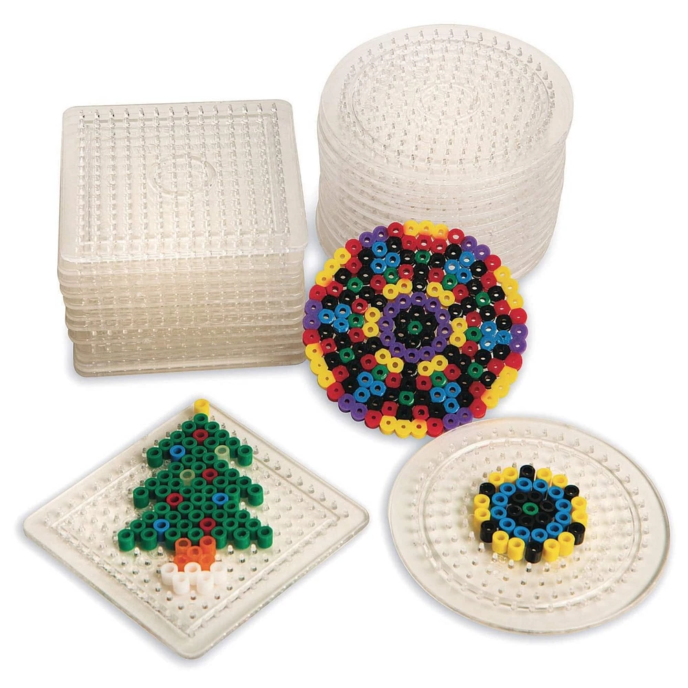 S&S® Worldwide Round & Square Fuse Bead Pegboard Set