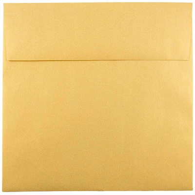 JAM Paper 8.5" x 8.5" Gold Stardream Square Metallic Invitation Envelopes, 50ct.