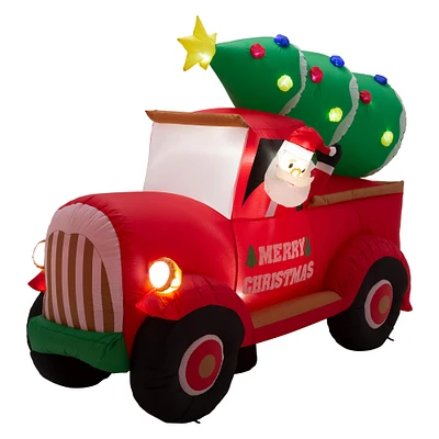 Glitzhome® 7ft. Inflatable Santa Claus On Truck