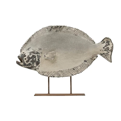Magnesia Halibut Fish on Metal Stand, 30" x 22.5"