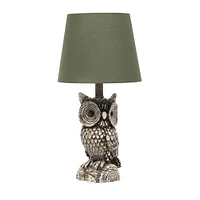 Simple Designs™ 20" Brown and White Owl Table Lamp with Shade