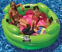 Swimline 75" Inflatable Green & Pink Shock Rocker Pool Float