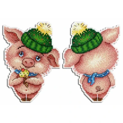 MP Studia Winter Piggy Plastic Canvas Counted Cross Stitch Kit