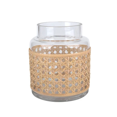 Glass Vase with Rattan Cane Sleeve by Ashland®