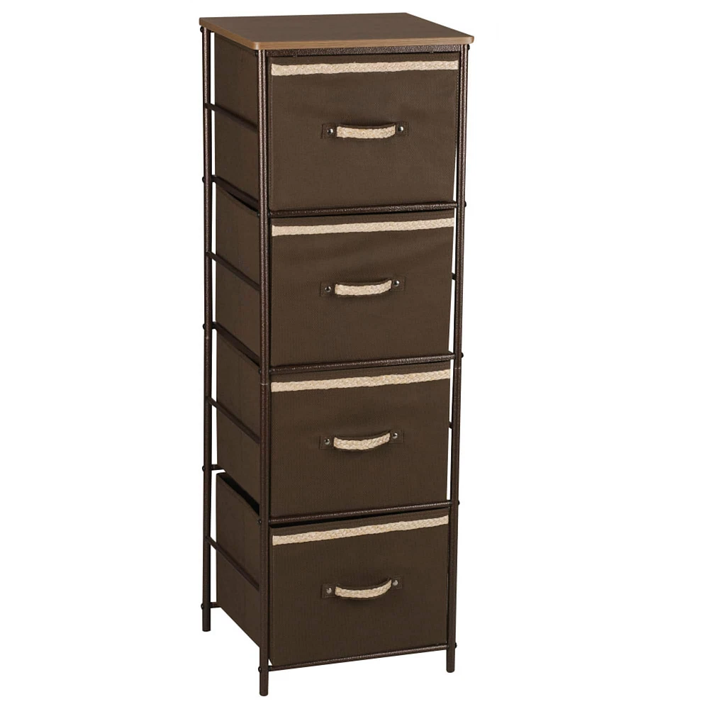 Household Essentials 4 Drawer Dresser with Storage Bins