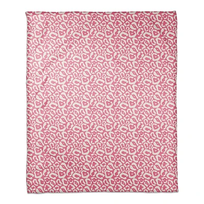 Pink & Cream Cheetah Fleece Throw Blanket