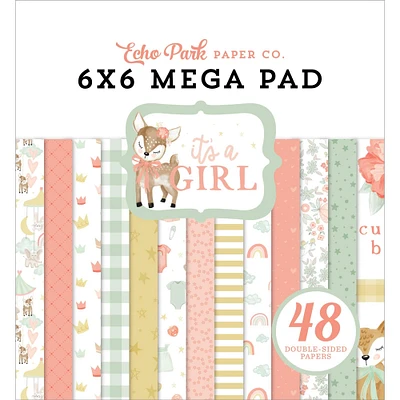 Echo Park™ Paper Co. It's a Girl Double-Sided Mega Paper Pad, 6" x 6"