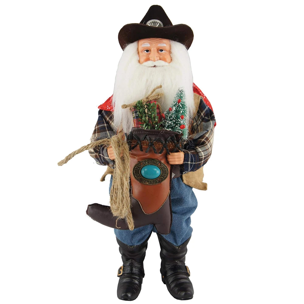 Santa's Workshop 15" Cowboy with Boot Santa Figurine