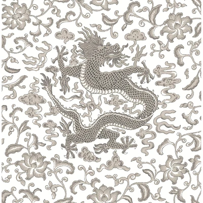Scalamandre Gray Chien Dragon Peel & Stick Wallpaper