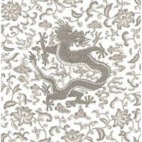 Scalamandre Gray Chien Dragon Peel & Stick Wallpaper