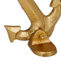 Gold Aluminum Nautical Anchor Sculpture, Set of 2" 6", 7"