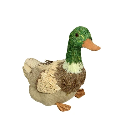 10.5" Tan, Brown & Green Sitting Duck Spring Table Top Figure