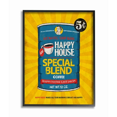 Stupell Industries Happy House Coffee Vintage Comic Book Framed Giclee Textured Wall Art