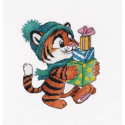 Oven Tiger With Gifts Cross Stitch Kit