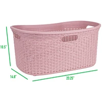 Mind Reader 10.5'' Pink Laundry Basket with Cutout Handles