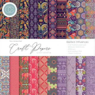 Craft Consortium Eastern Influences Double-Sided Paper Pad, 6" x 6"