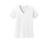 Port & Company® Ladies Core Cotton Neutrals V-Neck T-Shirt