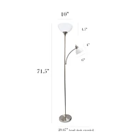 Simple Designs 71.5" Floor Lamp with Reading Light