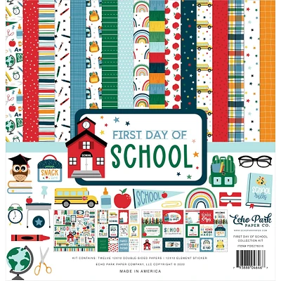 Echo Park™ Paper Co. First Day of School Paper Craft Collection Kit, 12" x 12"