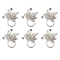 DII® Silver Multi Bead Napkin Rings, 6ct.