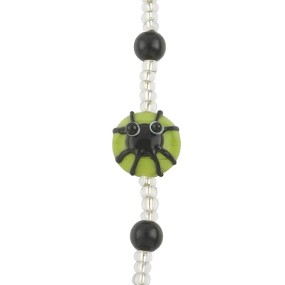 12 Pack: Green & Black Spider Lampwork Glass Bead Mix by Bead Landing™