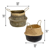 Honey Can Do Folding Seagrass Belly Baskets, 2ct.