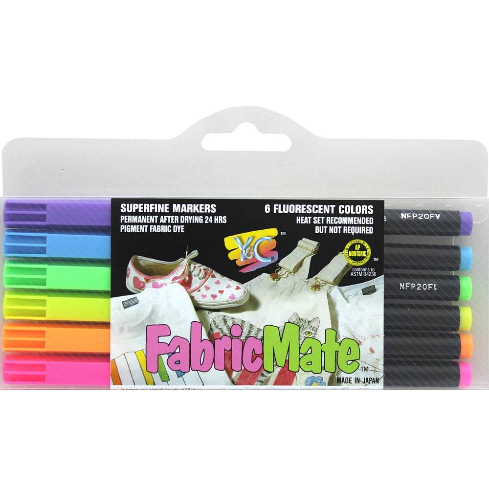 Y&C FabricMate Fluorescent Superfine Marker Set