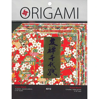 Yasutomo Authentic Yuzen Washi Origami Paper, 12 Sheets