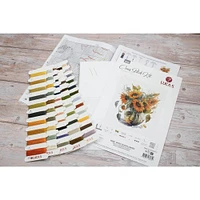 Luca-S Vase with Sunflowers Counted Cross Stitch Kit