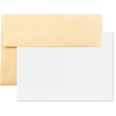 JAM Paper 5.25" x 7.25" Blank Flat Recycled Parchment Greeting Cards & Envelopes