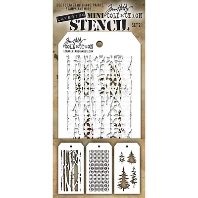 Stampers Anonymous Tim Holtz® Mini #21 Layering Stencil Set