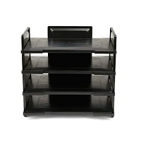 Mind Reader Black 4-Tier Desktop Document & Folder Tray Organizer