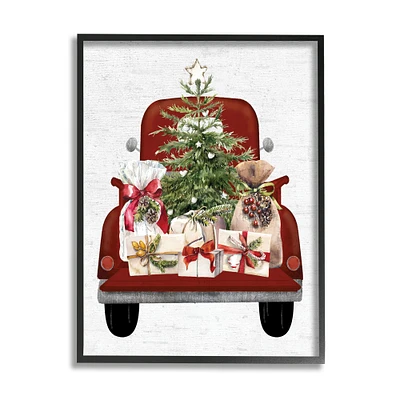 Stupell Industries Country Truck Christmas Gifts Framed Giclee Art