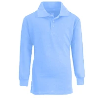Galaxy by Harvic Long Sleeve Boy's School Uniform Pique Polo Shirt